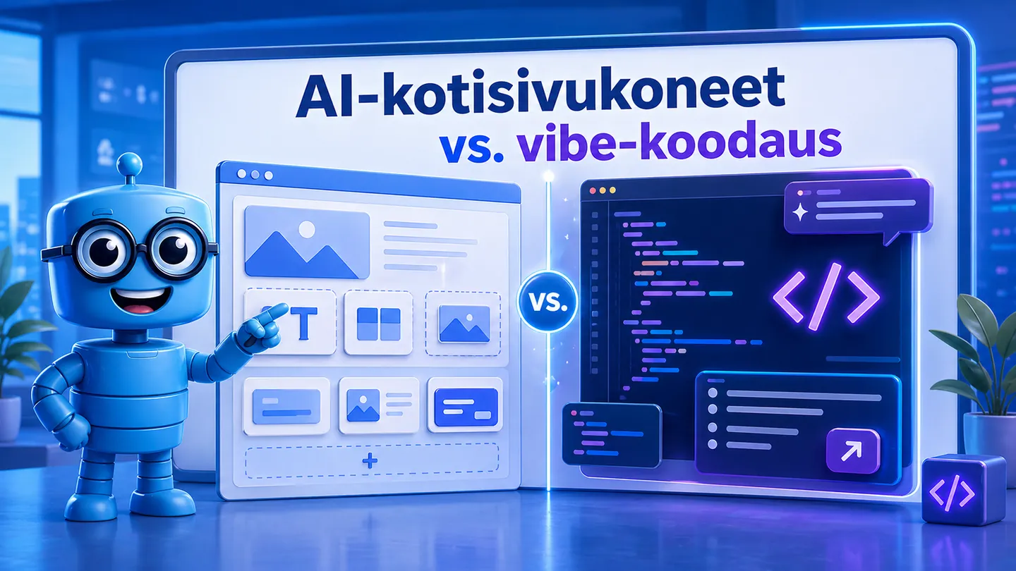 AI-kotisivukoneet vs. vibe-koodaus: tärkeimmät erot